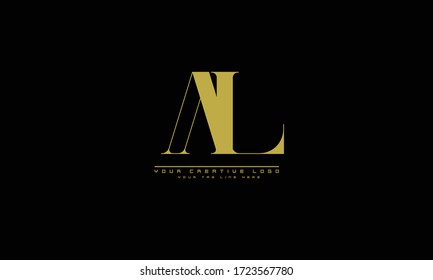 AL LA abstract vector logo monogram template