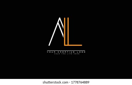 AL LA abstract vector logo monogram template