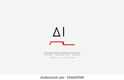 AL LA abstract vector logo monogram template