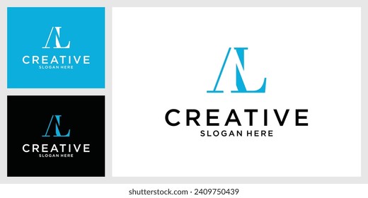 AL or LA initial letter logo design vector