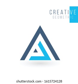 AL LA L A Letter Logo desugn. Geometric triangle arrow template. Technology business identity concept. Creative corporate template. Stock Vector illustration isolated on white background.