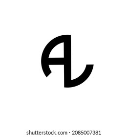 Al la l una simple letra logo negro