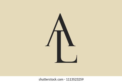 AL LA A L Uppercase Letter Initial Logo Design Template Vector Illustration