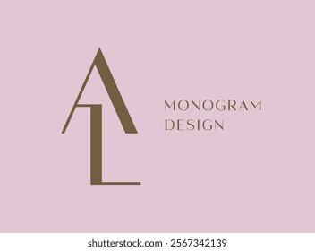 AL or LA letter logo icon design. Classic style luxury initials monogram.