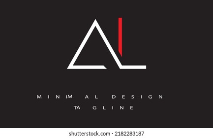 AL- oder LA-Minimal-Design-Vektorgrafik