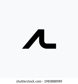 AL letter abstract flat icon logo