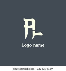 AL letter abstract monogram initial letter logo design