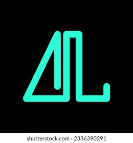 AL Letter Initial Logo Design Template Vector Illustration. Light Blue Typography on Black Background