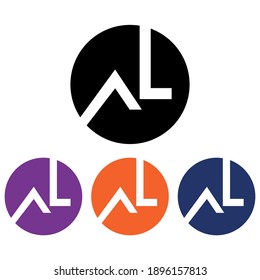 al letter logo with circle