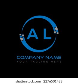 AL letter logo creative design. AL unique design.
