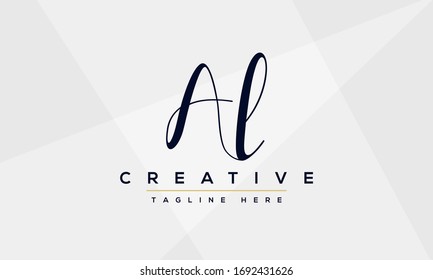 Diseño del logotipo de la carta AL. Ilustración vectorial del icono Creative Modern A L Letters.