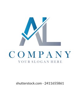 Vector de plantilla de diseño del logotipo de la carta AL. Concepto del logotipo de la carta con iniciales creativas AL.