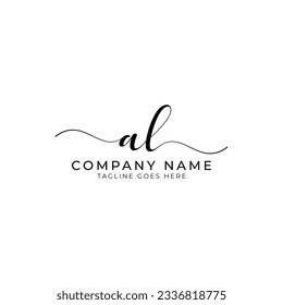 AL o al marca de letra marca de la caligrafía abstracta diseño del logotipo del vector