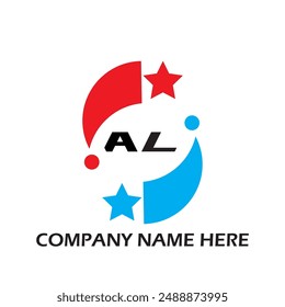 AL letter modern logo design on white color background
