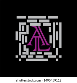 AL Letter monogram with abstrac concept style design