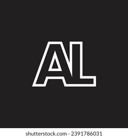 AL letter, monogram, logo vector, template, design, minimal, black white, color,