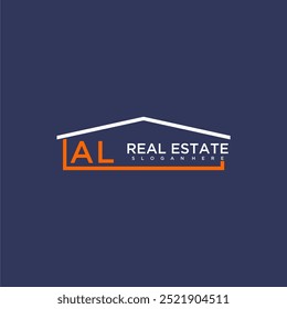 AL Buchstaben Dachform Logo für Immobilien mit Haus Icon Design