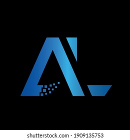 AL Letter Tech Logo Design