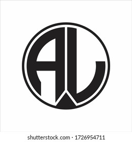 AL Logo monogram circle with piece ribbon style on white background