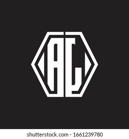 Al Logo Monogram Hexagon Line Rounded Stock Vector (Royalty Free ...