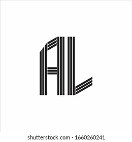 Estilo de esquema monográfico del logotipo AL vinculado aislado en fondo blanco