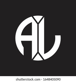 AL Logo monogram with piece circle ribbon style