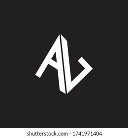 AL Logo monogram with standout triangle shape ribbon design template