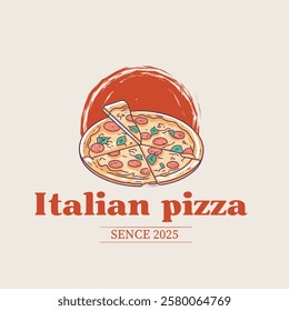 Al logo for pizza restaurant "fauget pizza" since 2025  _ vector illustration eps 