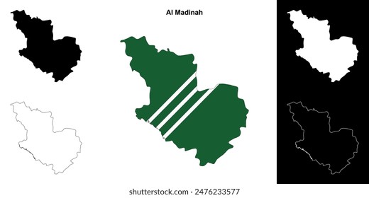 Al Madinah province outline map set