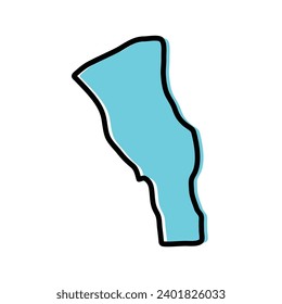 Al Marj region of Libya vector map Illustration.