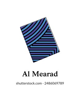 Al Mearad City map. vector map of the Qatar Country. Borders of for your infographic. Vector illustration design template