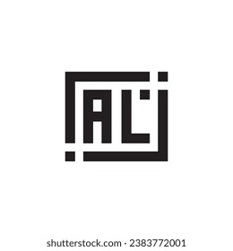 AL minimalist geometric symbol logo in high quality professional design that will print well across any print media