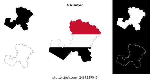 Al Minufiyah Governorate Outline Karte Set