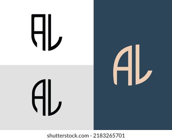 paquete vectorial de diseño del logotipo de la letra inicial moderna AL. Será adecuado para qué empresa o nombre de marca inician esas iniciales.