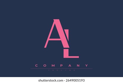 AL Modern Initials Logo Design. Branding logo with stylized initials showcasing bold design and modern aesthetic. Ideal for professional business branding or creative projects focusing on minimalistic