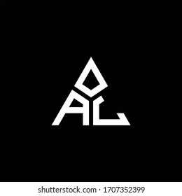 AL monogram logo with 3 pieces shape isolated on triangle design template