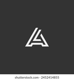 AL monogram logo in black and white. A and L logo.