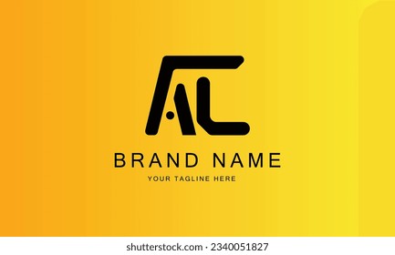 AL NAL ALT ATL TAL brand minimal professional creative black logo design for all kinds of business with yellow red gradient background template  