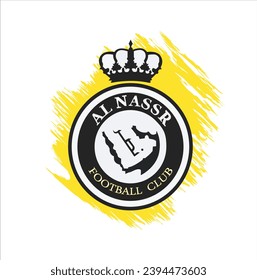 Al Nassr Saudi club fc sport football pro cup rsl logo blue yellow icon.