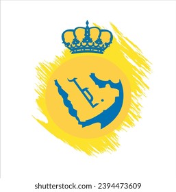 Al Nassr Saudi club fc sport football pro cup rsl logo blue yellow icon.