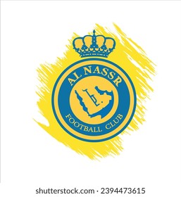 Al Nassr Saudi club fc sport football pro cup rsl logo blue yellow icon.