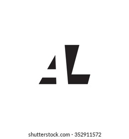 AL negative space letter logo