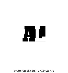 AL Negative Space Monogram Logo - Modernes minimales Buchstabendesign