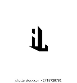 AL Negative Space Monogram Logo - Modernes minimales Buchstabendesign
