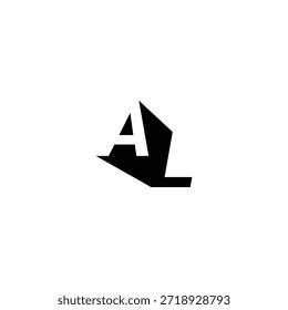 AL Negative Space Monogram Logo - Modernes minimales Buchstabendesign
