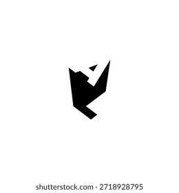 Logotipo del monograma del espacio negativo de AL – diseño mínimo moderno de la marca de letras