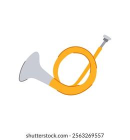 al post horn cartoon. delivery trumpet, signal al post horn sign. isolated symbol vector illustration