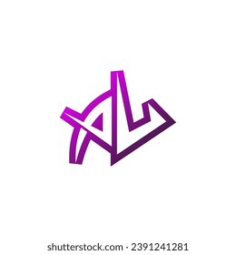 Soporte inicial del logotipo del emblema de AL Premium y concepto de diseño de juegos