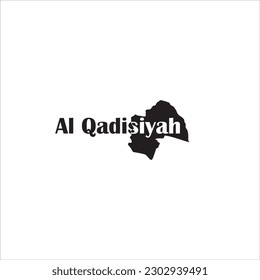Al Qadisiyah map and black lettering design on white background