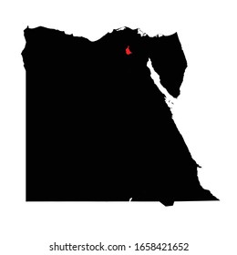 Al Qalyubiyah governorate highlighted on Egypt map Vector EPS 10
